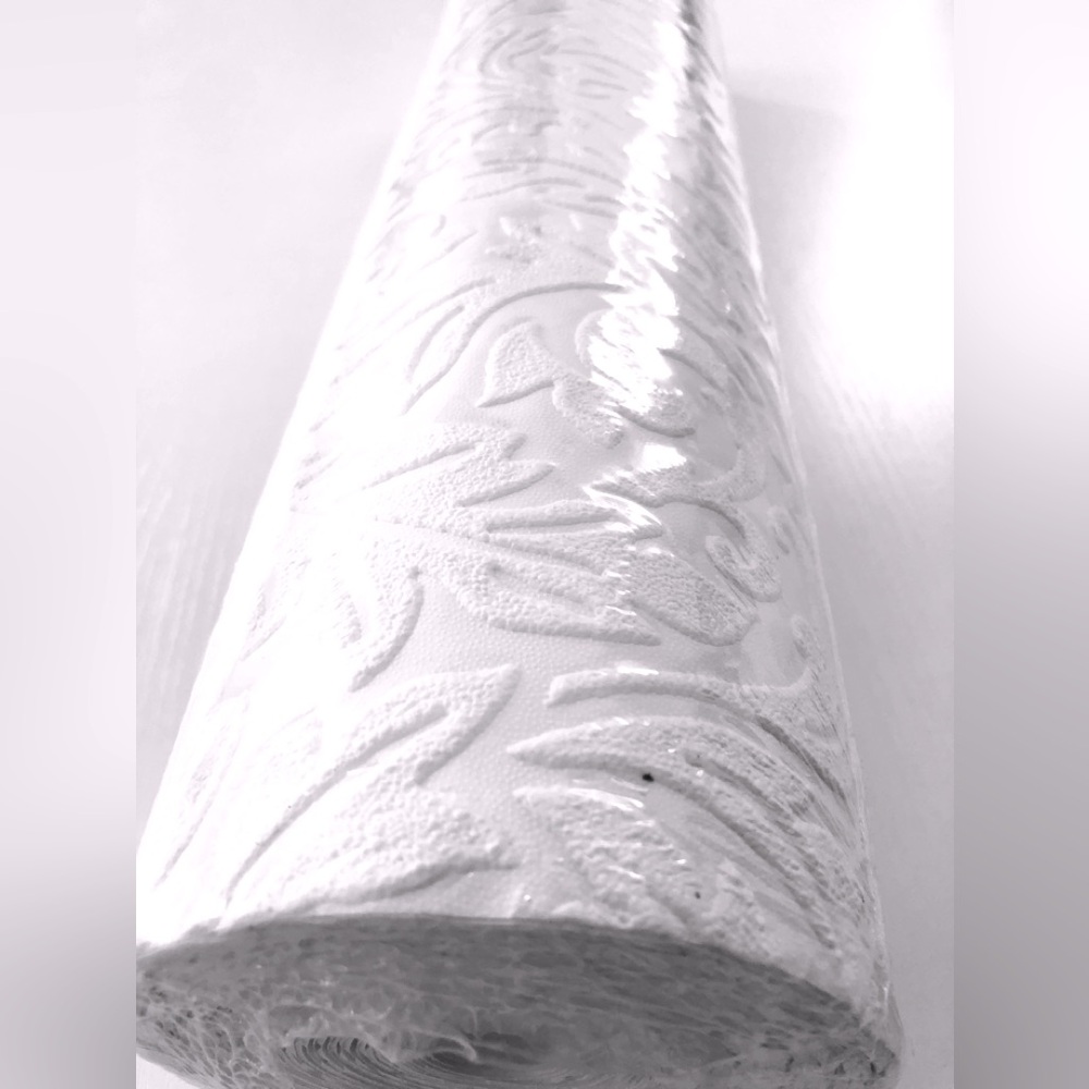 allen + roth Wallpaper 56.4-sq ft Damask White Vinyl Paintable Textured 3-D